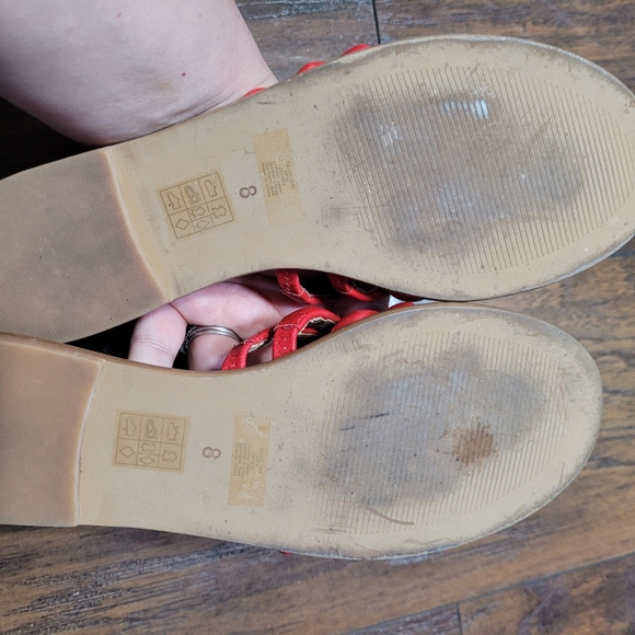 Madewell Red Leather Maddie Slides Sandals size 8 - Picture 9 of 9